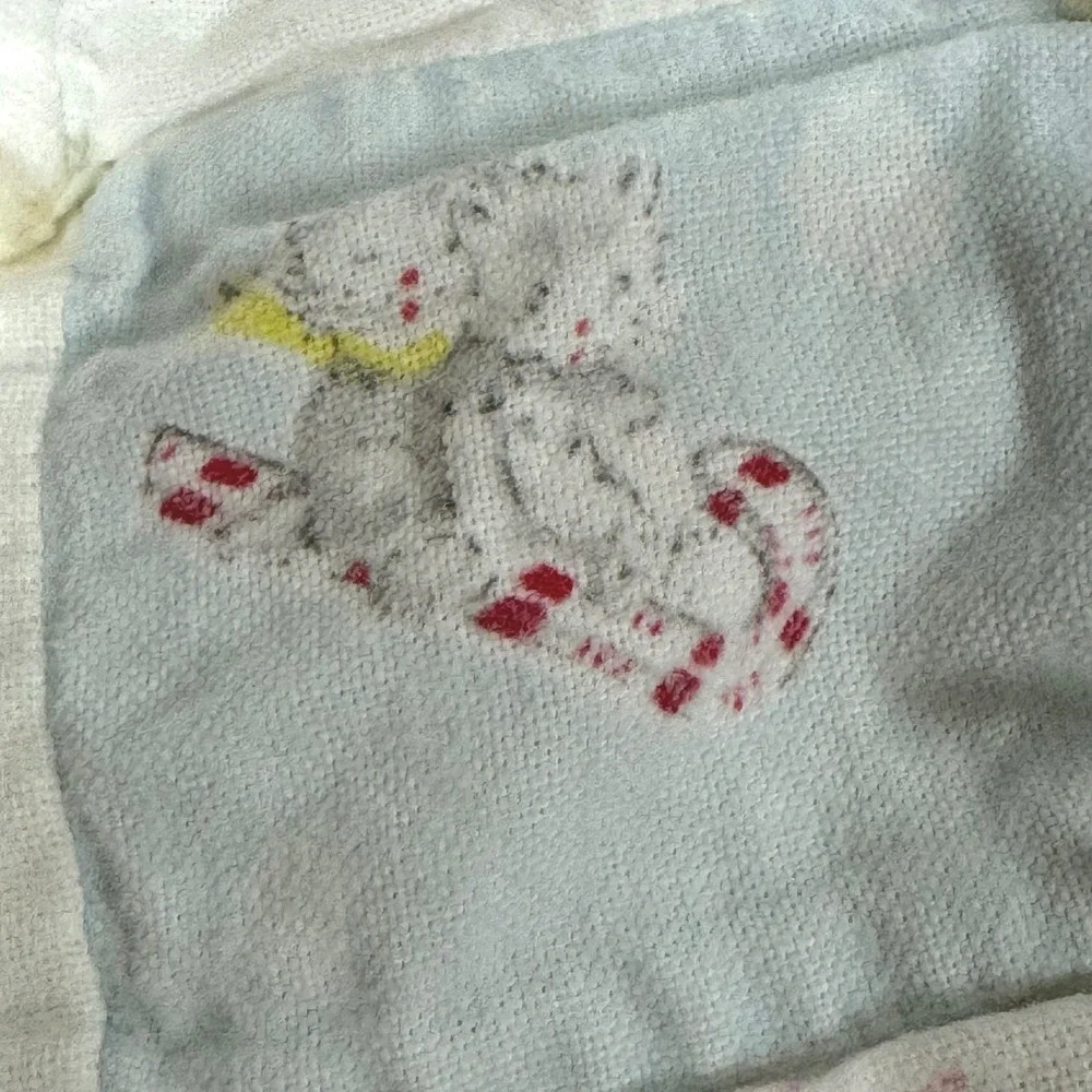 Handmade Vintage Baby Quilt Patchwork Pastel Hand Tied Nursery Blanket 35x32